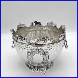 Early 20th Century Antique Geo V Large Sterling Silver Monteith Bowl London 1910