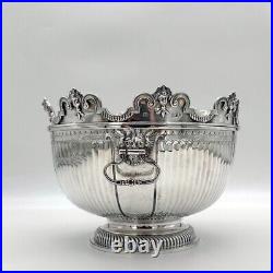 Early 20th Century Antique Geo V Large Sterling Silver Monteith Bowl London 1910