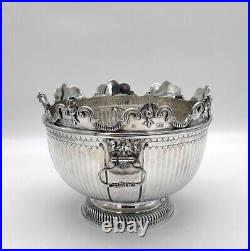 Early 20th Century Antique Geo V Large Sterling Silver Monteith Bowl London 1910