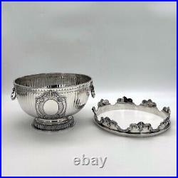 Early 20th Century Antique Geo V Large Sterling Silver Monteith Bowl London 1910