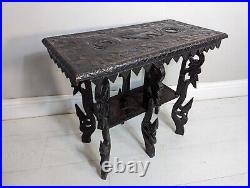 Early 20th Century Large Indian Occasional Hand Carved Table