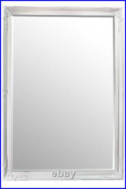 Extra Large Mirror Classic Ornate Full Length White Wall Mounted Wood 6Ft7x4Ft7
