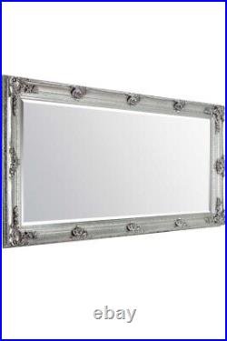 Extra Large Mirror Wall Silver Antique Wood Full Length 5Ft5 X 2Ft7 168cm X 78cm
