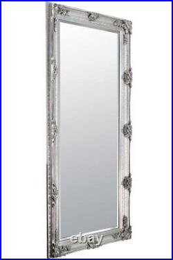 Extra Large Mirror Wall Silver Antique Wood Full Length 5Ft5 X 2Ft7 168cm X 78cm