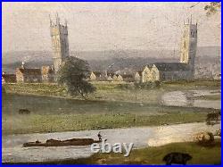 FINE LARGE OIL PAINTING JOHN CONSTABLE STYLE OLD MASTER 18 th CENTURY GGF