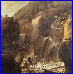 Huge 17th Century Dutch Old Waterfall Landscape Jacob Isaakszoon VAN RUISDAEL