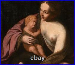 Huge 17th Century Italian Baroque Old Master Allegory Of Motherhood & Charity
