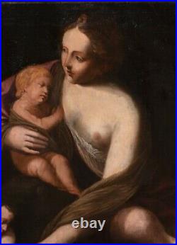Huge 17th Century Italian Baroque Old Master Allegory Of Motherhood & Charity