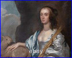 Huge 17th Century Portrait Lady Mary Villiers Duchess Richmond St Agnes VAN DYCK