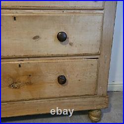 LARGE 19th Century Antique Pine Chest of Drawers Victorian Bedroom Drawers HUGE