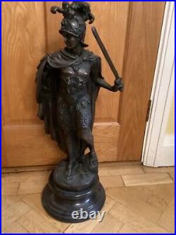 LARGE 19th Century Bronze Sculpture, Gladiator with helmet and sword