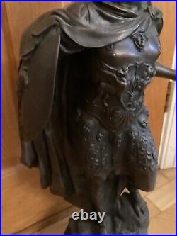 LARGE 19th Century Bronze Sculpture, Gladiator with helmet and sword