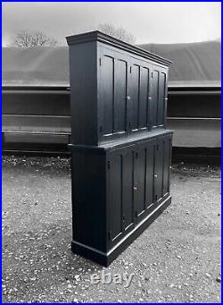 LARGE ANTIQUE 19th CENTURY ENGLISH PINE & PAINTED HOUSEKEEPERS CUPBOARD, c1900