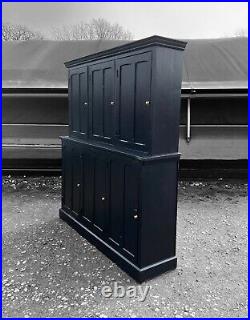 LARGE ANTIQUE 19th CENTURY ENGLISH PINE & PAINTED HOUSEKEEPERS CUPBOARD, c1900