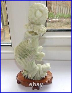 LARGE ANTIQUE CHINESE JADE Or AGATE FIGURE. 19TH CENTURY QING DYNASTY