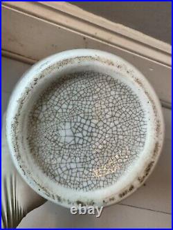 LARGE Antique Chinese Porcelain Crackle Vase Qing 19th Century