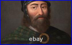 Large 17th Century Portrait Of Scottish Knight William Wallace (1270-1305)