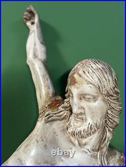 Large 18th Century German Carved Wooden Corpus Christi Christ Sculpture