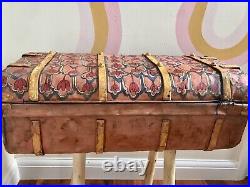 Large 19th Century Antique Metal Trunk Blanket Box Jappanned Travelling Trunks