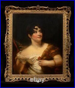 Large 19th Century English Portrait Of A Young Lady Thomas LAWRENCE (1769-1830)