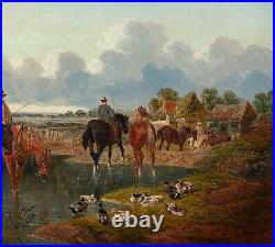 Large 19th Century Farm Horses watering by John Frederick II HERRING (1815-1907)