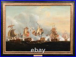 Large 19th Century The Battle of Trafalgar 1805 Thomas Luny (1759-1837)