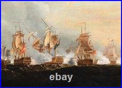 Large 19th Century The Battle of Trafalgar 1805 Thomas Luny (1759-1837)