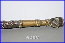 Large 1kg Antique 19th Century Indian Bronze Royal Ceremonial Mace Soonta, c1860