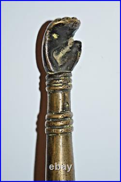 Large 1kg Antique 19th Century Indian Bronze Royal Ceremonial Mace Soonta, c1860