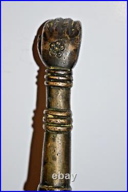 Large 1kg Antique 19th Century Indian Bronze Royal Ceremonial Mace Soonta, c1860