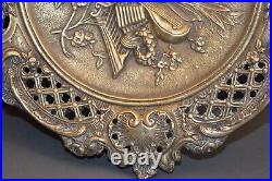 Large (4kg) Antique 19th Century Bronze Centre Piece/Decorative Plate, c1870