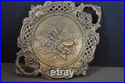 Large (4kg) Antique 19th Century Bronze Centre Piece/Decorative Plate, c1870