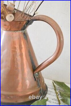 Large Antique 19th Century 1.6 Gallon Copper Measuring Jug, French Country