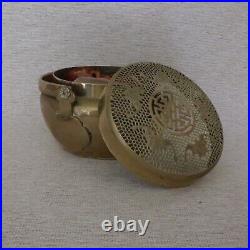 Large Antique 19th Century Chinese Bronze Hand Warmer