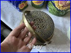 Large Antique 19th Century Chinese Bronze Hand Warmer