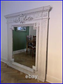 Large Antique 19th Century French Mirror Painted