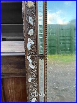 Large Antique 19th Century French Ornate Giltwood Overmantle Wall Mirror, C1880