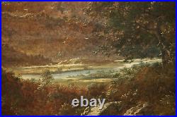 Large Antique 19th Century Landscape with Gold Elaborated Frame Barmouth Wales