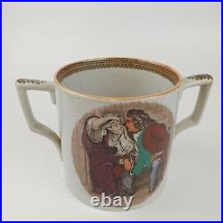 Large Antique 19th Century Pratt Ware Style Loving Cup Uncle Toby And The Widow