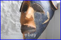 Large Antique African Mask, Carved Wood and Decorated, Early 20th Century