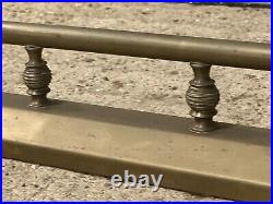 Large Antique Late 19th Century Brass Fire Kerb / Fender