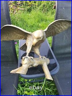 Large Antique/vintage Solid Brass Eagle / Bird Of Prey Mid Century 66cm wingspan