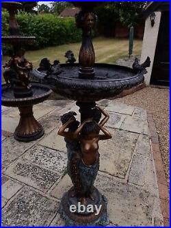 Large Bronze Antique Statue Figure Water Fountain 20th Century
