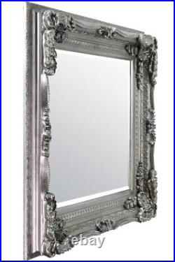 Large Mirror Silver Rectangle Antique Style Wall 4Ft X 3Ft 120cm X 90cm