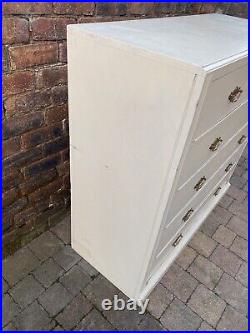 Large Painted Antique 19th Century Chest Of 5 Big Drawers