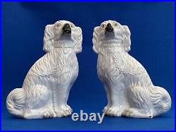 Large Pair of Antique Staffordshire Dogs 19th Century Victorian