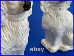 Large Pair of Antique Staffordshire Dogs 19th Century Victorian