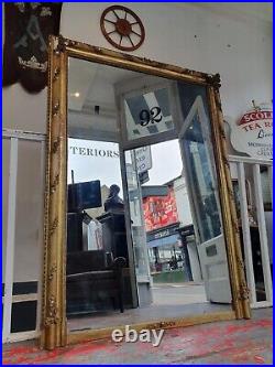 Large Scale 19th Century Gilded & Decorated French Wall Mirror. Antique/Vintage