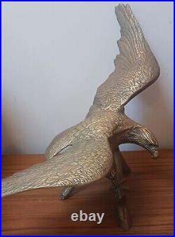 Large Statue Solid Brass Eagle. Mid Century 66cm wingspan, Antique