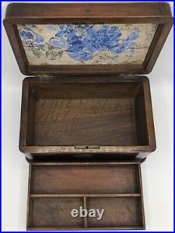 Large antique french Napoleon III writing case 19th century walnut wood box